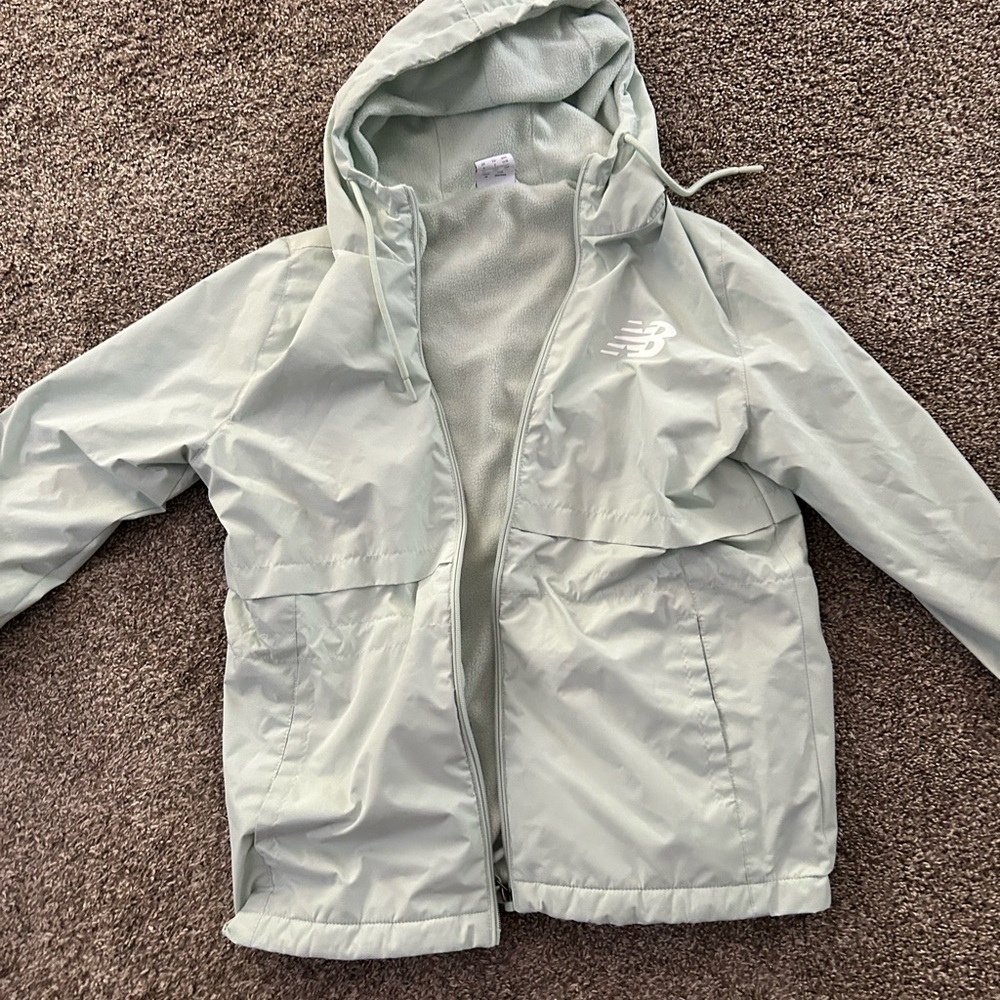 New Balance Green Hooded Raincoat Water-Resistant